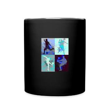 Soccer ,Joueur de soccer, Football,Graffiti,Coloré,Bleu - Mug uni - noir - Devant