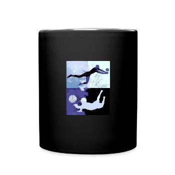 volley-ball, volley-ball, beachball,graffiti,gris - Mug uni - noir - Devant