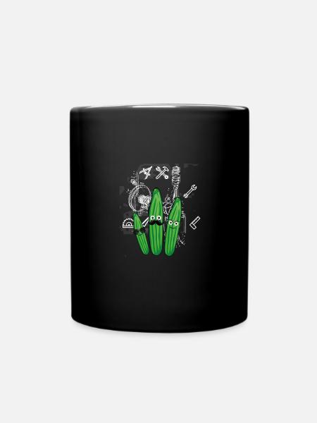 Gurken,zeichnung,schrauber,schraube,Werkzeuge - Tasse einfarbig - Schwarz