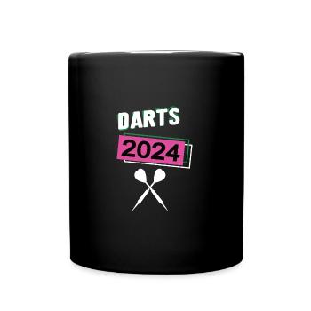 Darts 2024 Darterin Dartspielerin Dart Spiel - Tasse einfarbig - Schwarz - Vorne