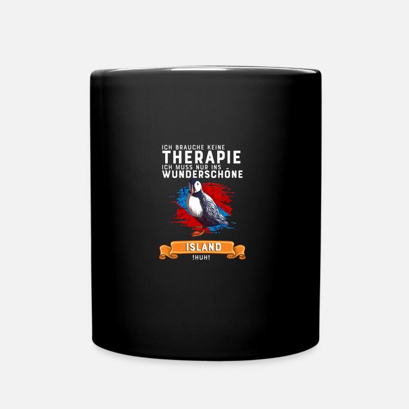 Therapie Island Geschenk - Tasse einfarbig - Schwarz
