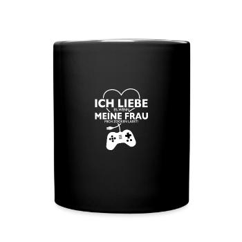 ICH LIEBE Meine Frau Zocken Gamer Lustig T-Shirt - Tasse einfarbig - Schwarz - Vorne