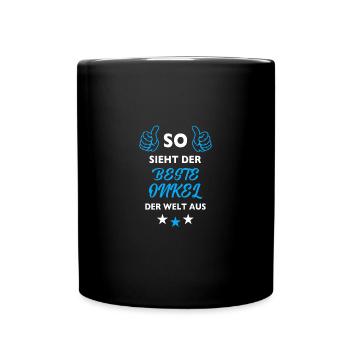 So sieht der beste Onkel der Welt aus Bester Onkel - Tasse einfarbig - Schwarz - Vorne