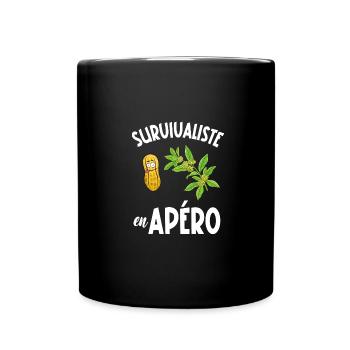 survivaliste en apéro - Mug uni - noir - Devant