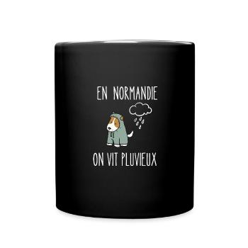en normandie on vit pluvieux - Mug uni - noir - Devant