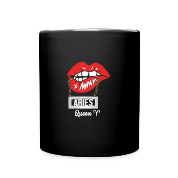 Sternzeichen Widder - Tasse einfarbig - Schwarz - Vorne