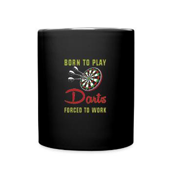 Dart Dartboard Dartpfeil - Tasse einfarbig - Schwarz - Vorne