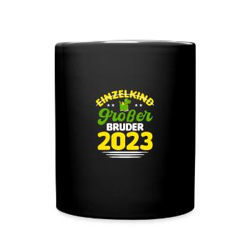 großer Bruder 2023, Bruder werden, Bruder Geschenk - Tasse einfarbig - Schwarz - Vorne