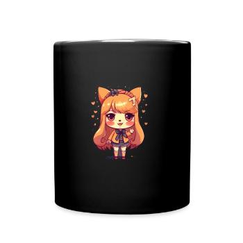 Chienne japonaise Shiba Inu fille en uniforme - Mug uni - noir - Devant