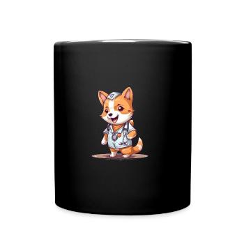 japanisch Hund Shiba Inu Arzt Pfleger - Tasse einfarbig - Schwarz - Vorne