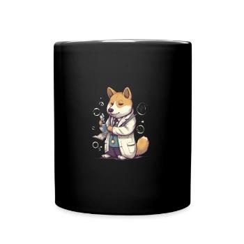japanisch Hund Shiba Inu Wissenschaftler Arzt - Tasse einfarbig - Schwarz - Vorne