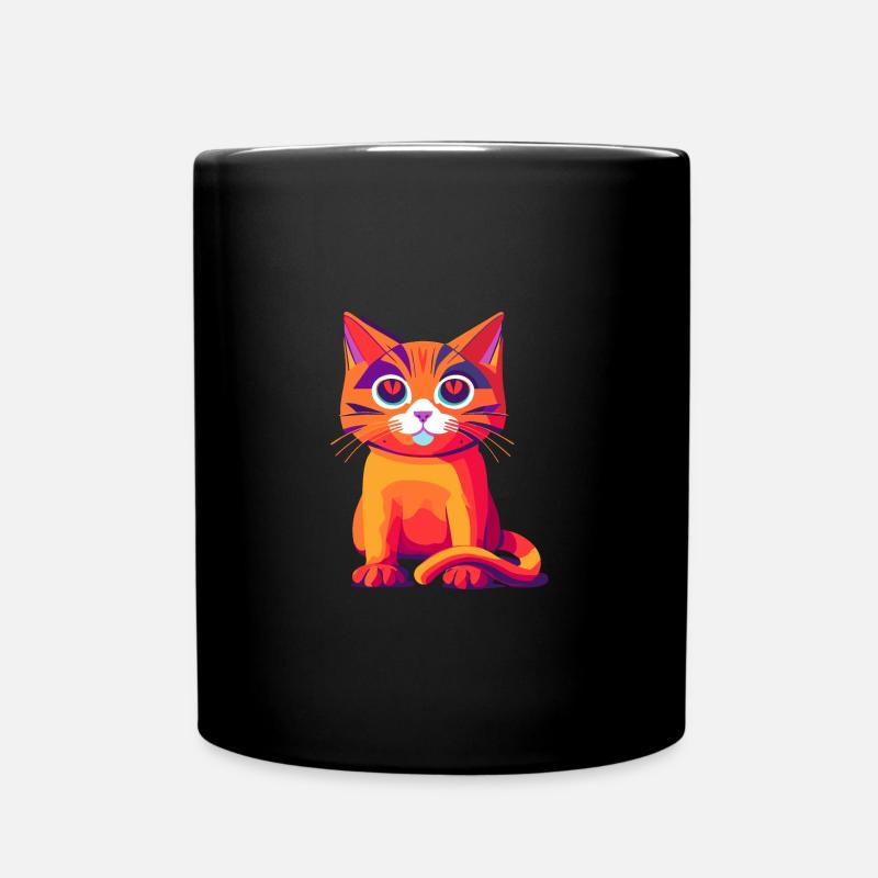 Cat - Full Colour Mug - black