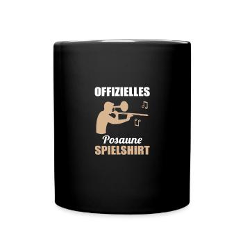 Offizielles Posaune Spielshirt Musikfan - Tasse einfarbig - Schwarz - Vorne