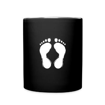 Empreinte empreinte conception blanc - Mug uni - noir - Devant