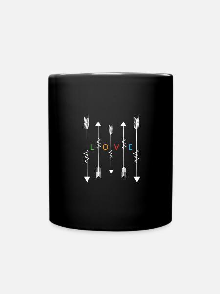 Bogenschießen Liebe - Tasse einfarbig - Schwarz