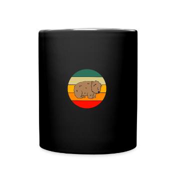 Australie Animal Gift Retro Cute Wombat - Mug uni - noir - Devant