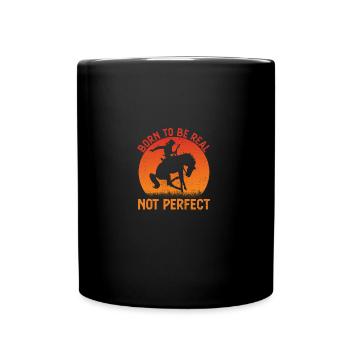 Texas Born To Be Real Cowboy - Tasse einfarbig - Schwarz - Vorne