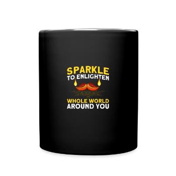 Diwali Hindus Sikh Fest der Lichter Geschenk - Tasse einfarbig - Schwarz - Vorne