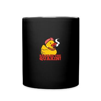 Yellow Duck Release The Quackin! Funny - Tasse einfarbig - Schwarz - Vorne