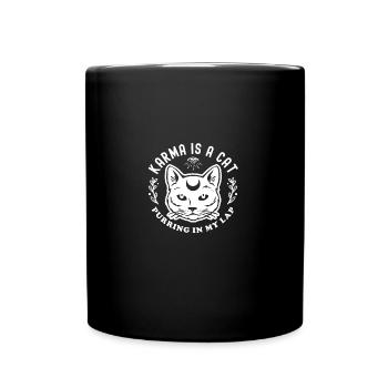 Karma Is A Cat Purring In My Lap Celestial - Full Colour Mug - black - Front