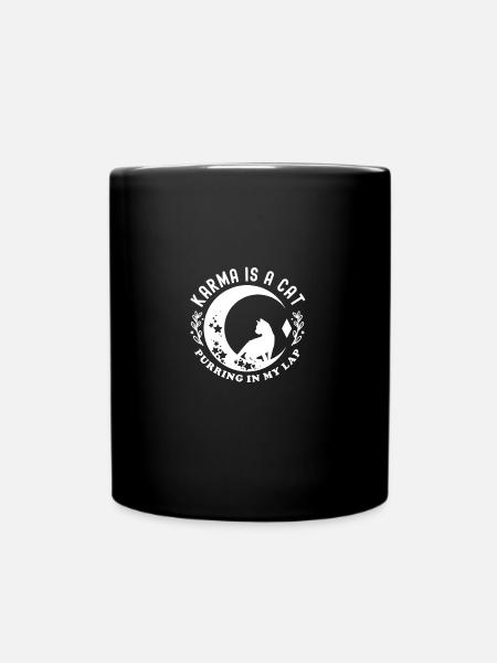 Karma Is A Cat Purring In My Lap Celestial - Tasse einfarbig - Schwarz