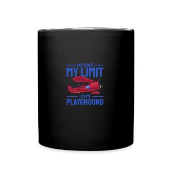 Airplane The Sky Is Not My Limit Pilot - Tasse einfarbig - Schwarz - Vorne