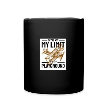 Airplane The Sky Is Not My Limit Pilot - Tasse einfarbig - Schwarz - Vorne