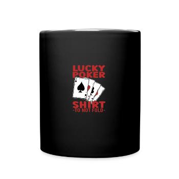 Lucky Poker - Tasse einfarbig - Schwarz - Vorne