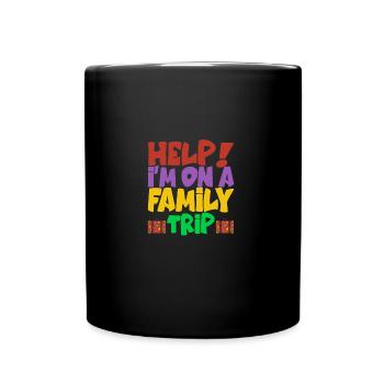 Help Me I'm On A Family Vacation - Tasse einfarbig - Schwarz - Vorne