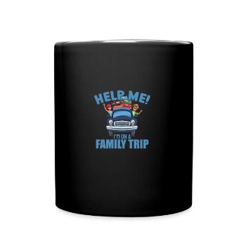 Help Me I'm On A Family Vacation - Tasse einfarbig - Schwarz - Vorne