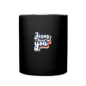 Jesus Lives In You Christian Bible - Full Colour Mug - black - Front