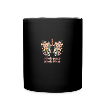 Yoga Zen Motivation Inhale Peace Inspiration - Full Colour Mug - black - Front