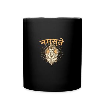 Yoga Gansha Namaste Sanskrit Namaste Meditation - Tasse einfarbig - Schwarz - Vorne