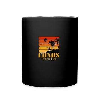 Surfing Vintage Coxos Beach Portugal Retro Surf - Full Colour Mug - black - Front