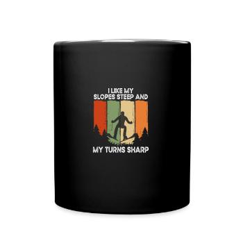 Pistes de ski Ski raide Skis d’hiver - Mug uni - noir - Devant