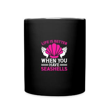 Shelling Seashell Hunter Collecting Seashells - Full Colour Mug - black - Front