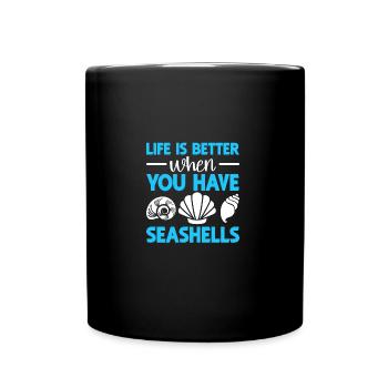 Shelling Seashell Hunter Collecting Seashells - Full Colour Mug - black - Front