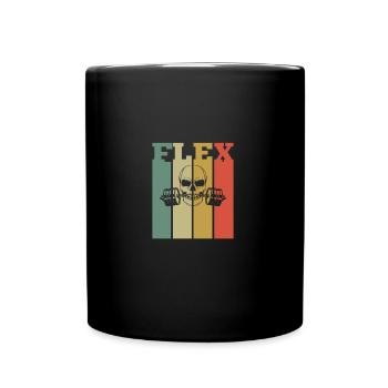 Gym Flex Workout Muscle Weightlifting - Full Colour Mug - black - Front