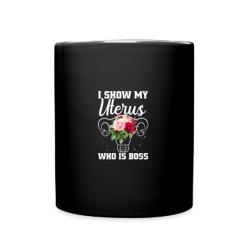 Hysterectomy Warrior Uterus Removal Surgery - Full Colour Mug - black - Front