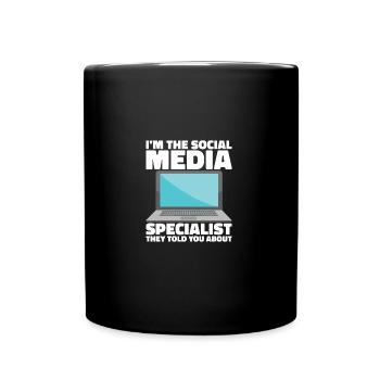 Social Media Kit Platform Advertising SMM Manager - Full Colour Mug - black - Front
