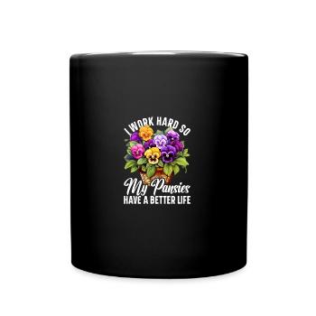 Graines de fleur de pensée pour planter des fleurs de pensées - Mug uni - noir - Devant