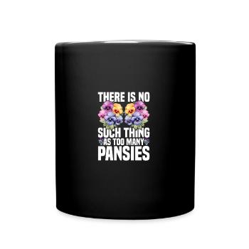 Pensée fleur Pensées vivantes Matériel de jardinage Pensées - Mug uni - noir - Devant