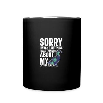 Cayuga Duck Lover Enclos de nourriture pour animaux en peluche - Mug uni - noir - Devant