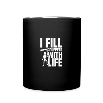 Puppetry Supplies Puppet Lover Ventriloquist - Full Colour Mug - black - Front