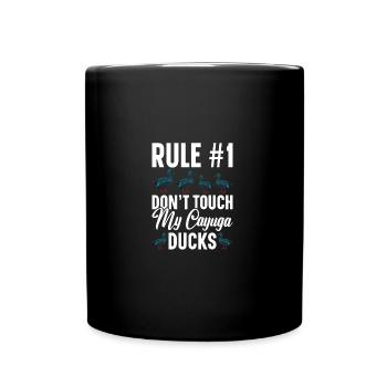Cayuga Duck Enclos de nourriture pour animaux en peluche Cayuga - Mug uni - noir - Devant