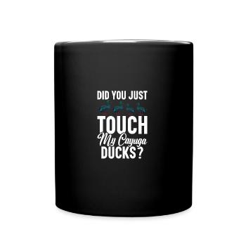 Cayuga Duck Propriétaire Nourriture Enclos Animal En Peluche - Mug uni - noir - Devant