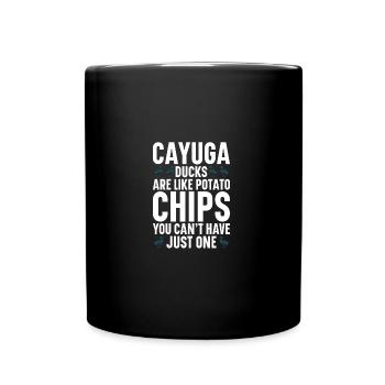 Cayuga Duck Owner Enclos de nourriture pour animaux en peluche - Mug uni - noir - Devant