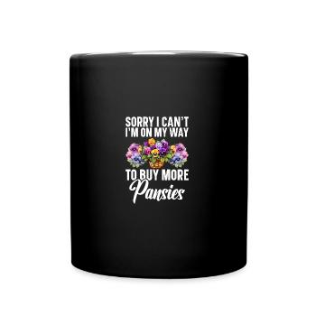 Pansy Seeds Pansies for Outdoors Pansy Flower - Full Colour Mug - black - Front