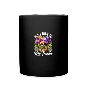 Pansy Seeds Pansies for Outdoors Pansy Flower - Full Colour Mug - black - Front