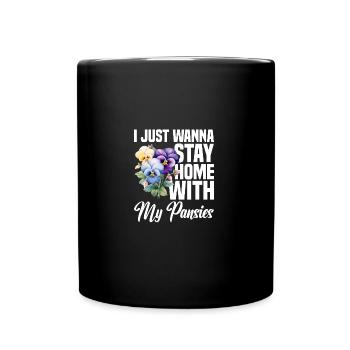 Pansy Seeds Pansies for Outdoors Pansy Flower - Full Colour Mug - black - Front